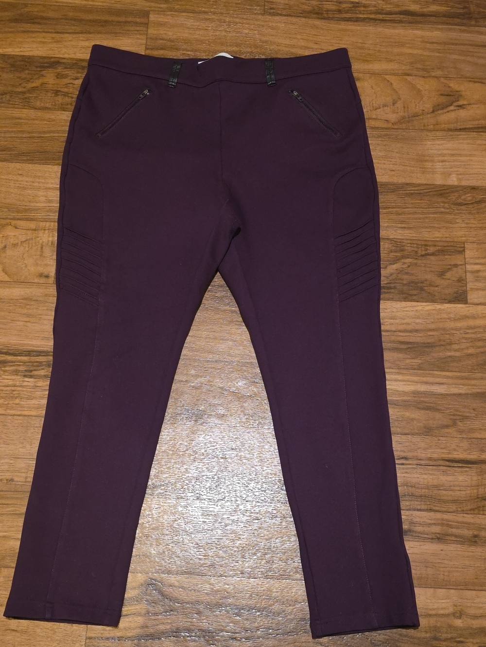 cleo Plum Purple Moto Ponte Pants